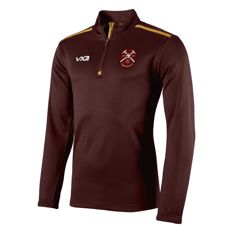 Paulton Rovers FC Fortis Quarter Zip Sweat Maroon/Amber