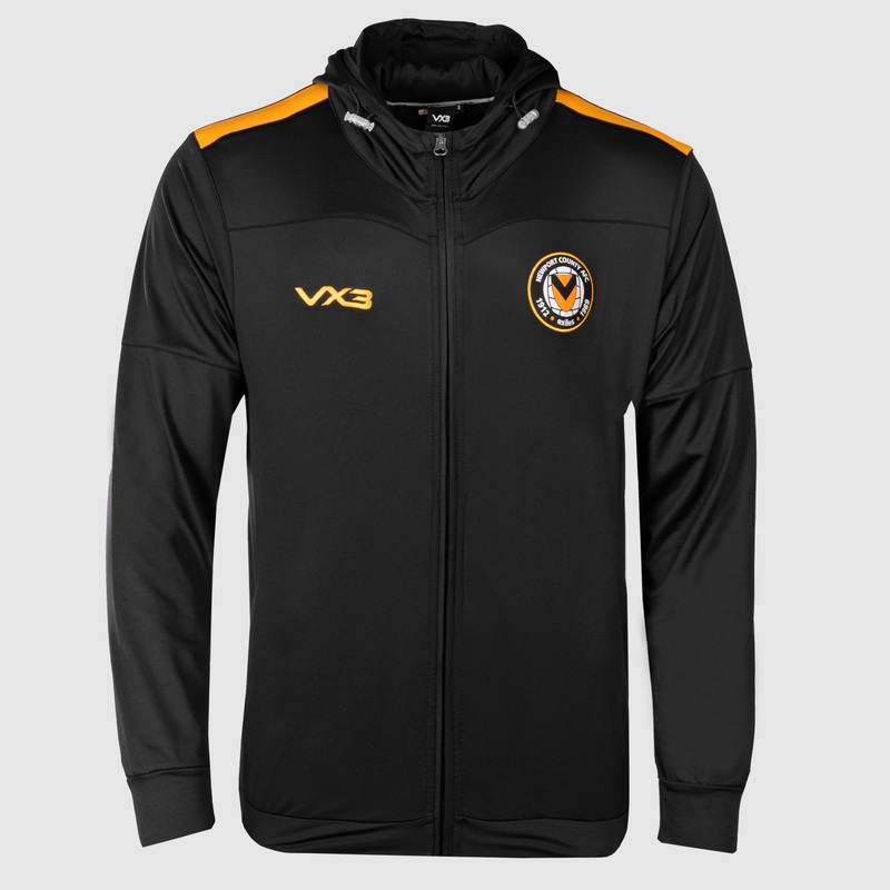 Newport County AFC Zip Up Hoodie Black/Amber 23/24 Youth