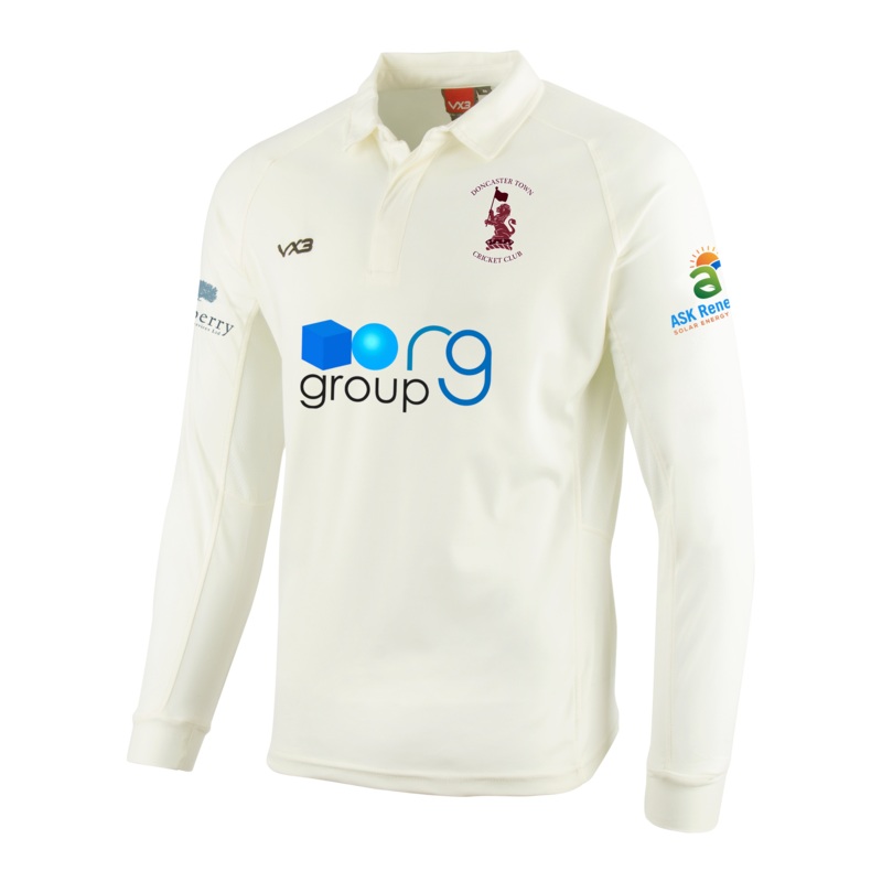Doncaster Town Cricket Club Cricket Whites Long Sleeve Shirt