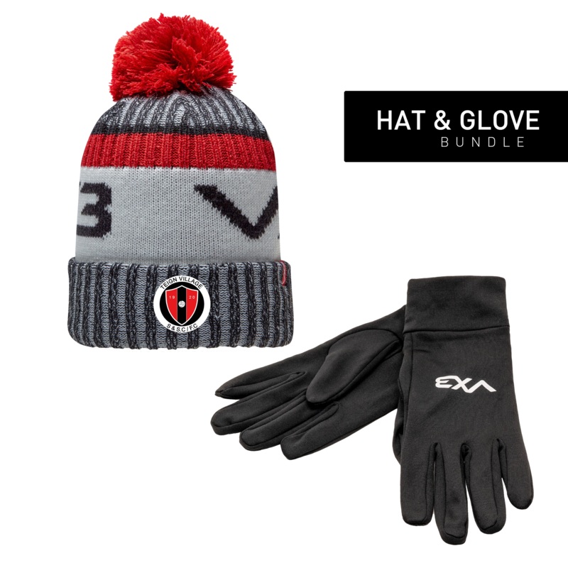 Teign Village FC Hat & Glove Bundle