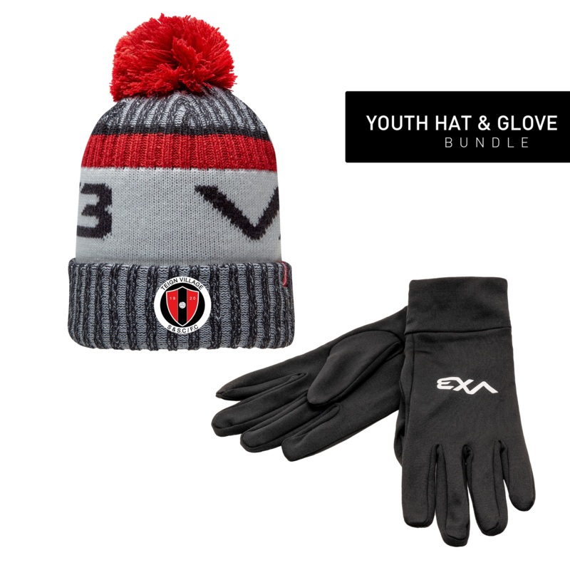 Teign Village FC Youth Hat & Glove Bundle