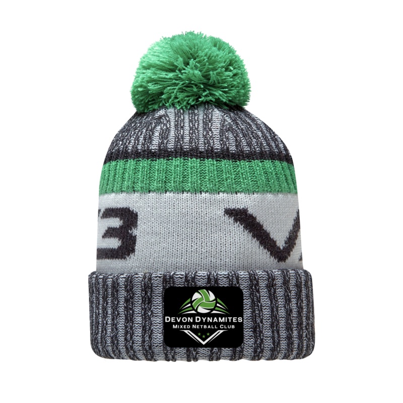 Devon Dynamites Netball Black Fleece-Lined Bobble Hat