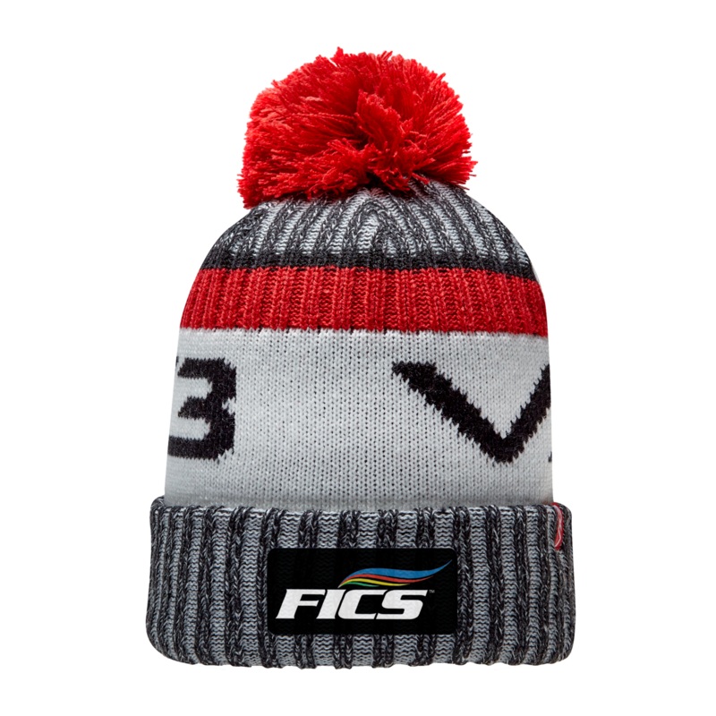 FICS Games Store Marl Bobble Hat Red