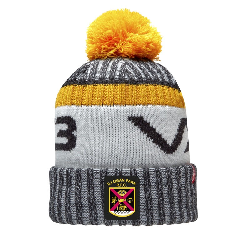Illogan Park RFC Marl Bobble Hat Black/Amber/Antique