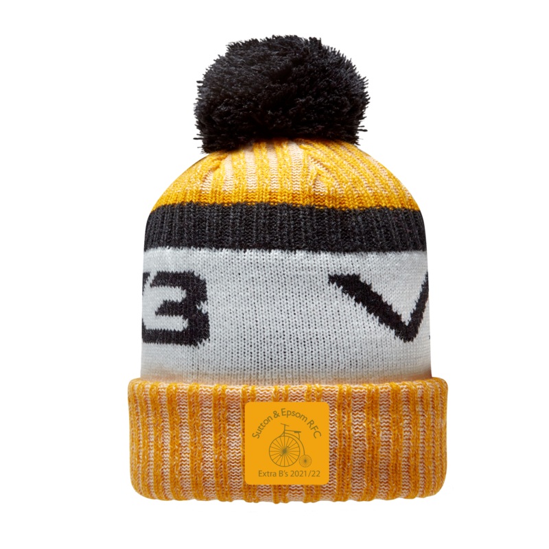 Sutton & Epsom RFC B's Marl Bobble Hat Amber/Antique White/Black