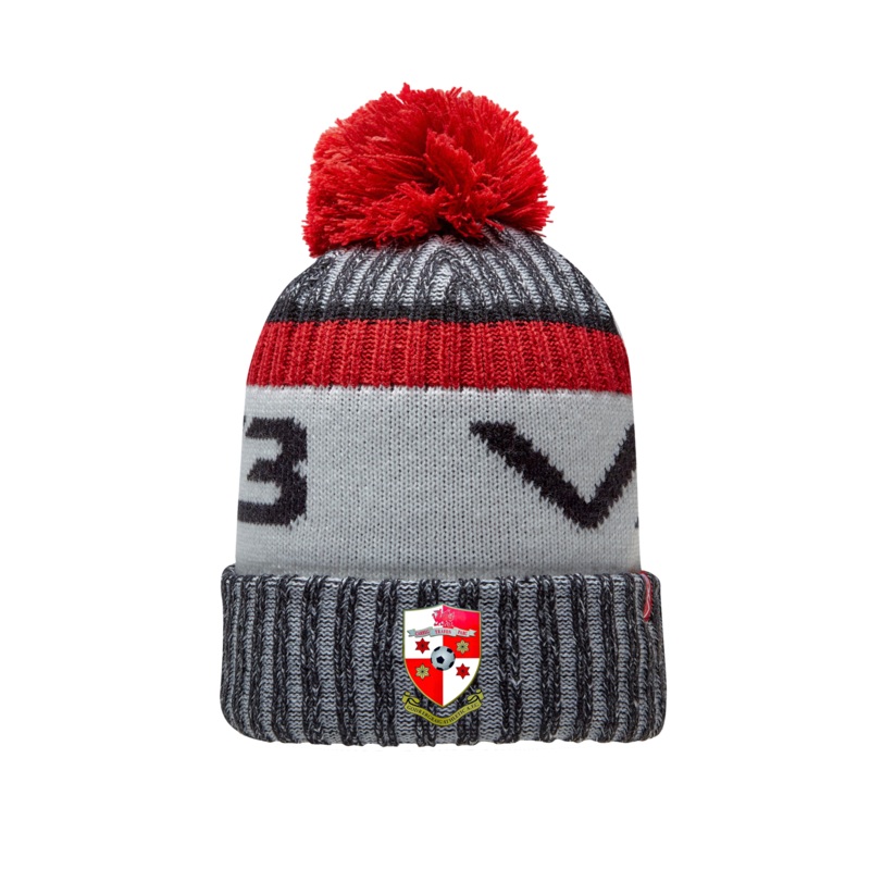 Godrergraig Athletic AFC Fleece-Lined Bobble Hat Black/Red/Antique