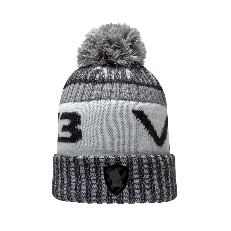 Caerphilly RFC Blackout Fleece-Lined Bobble Hat