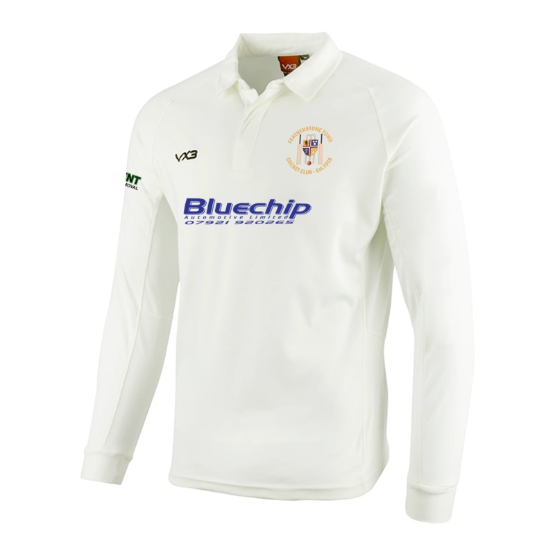 Featherstone Town Cricket Club Whites L/S Shirt