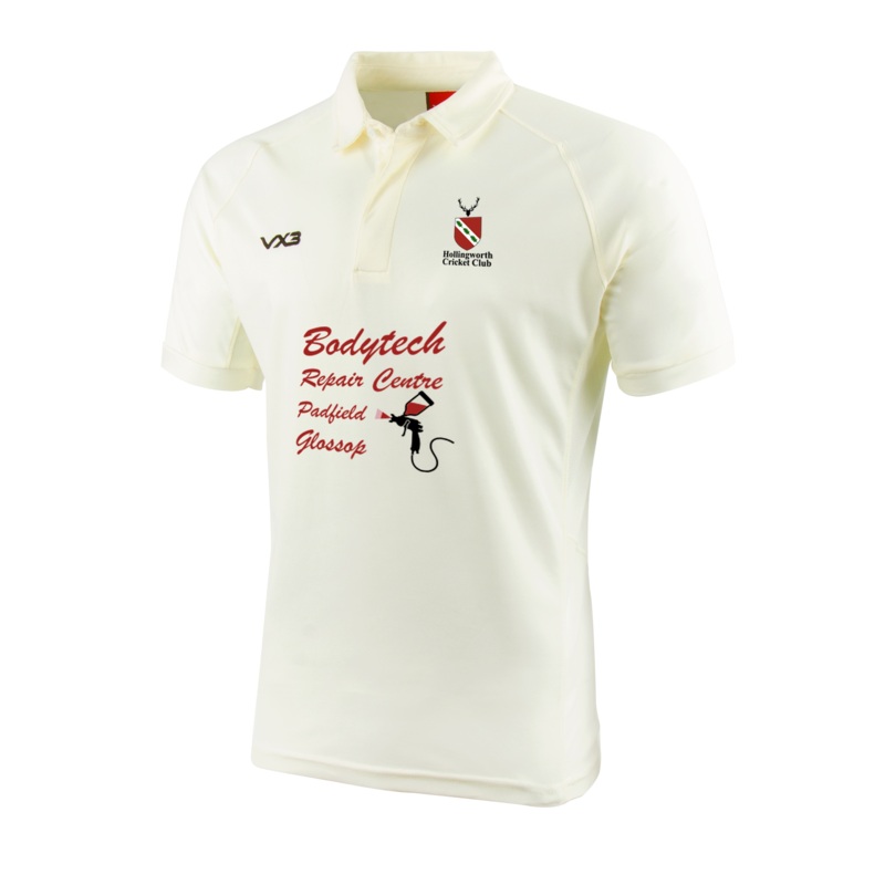 Hollingworth Cricket Club Cricket Whites Junior Short Sleeve Shirt