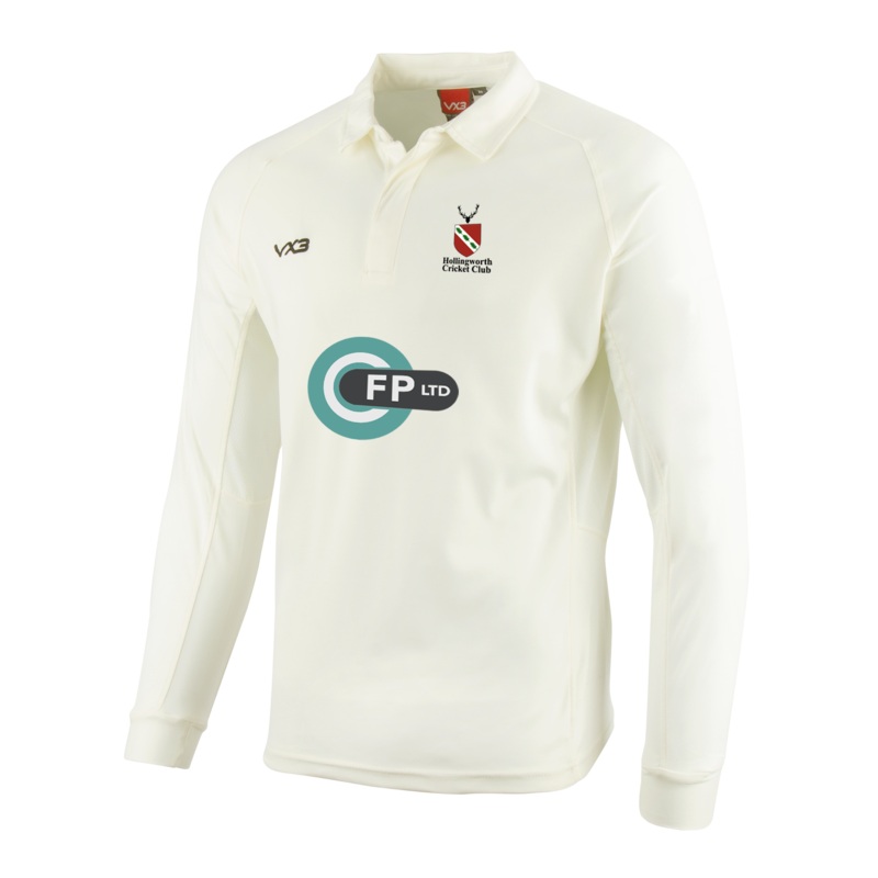 Hollingworth Cricket Club Cricket Whites Long Sleeve Shirt