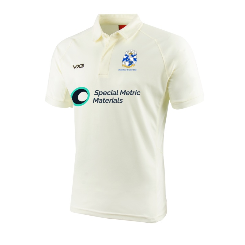 Dukinfield Cricket Club Cricket Whites Short Sleeve Shirt - ADULTS SPONSOR