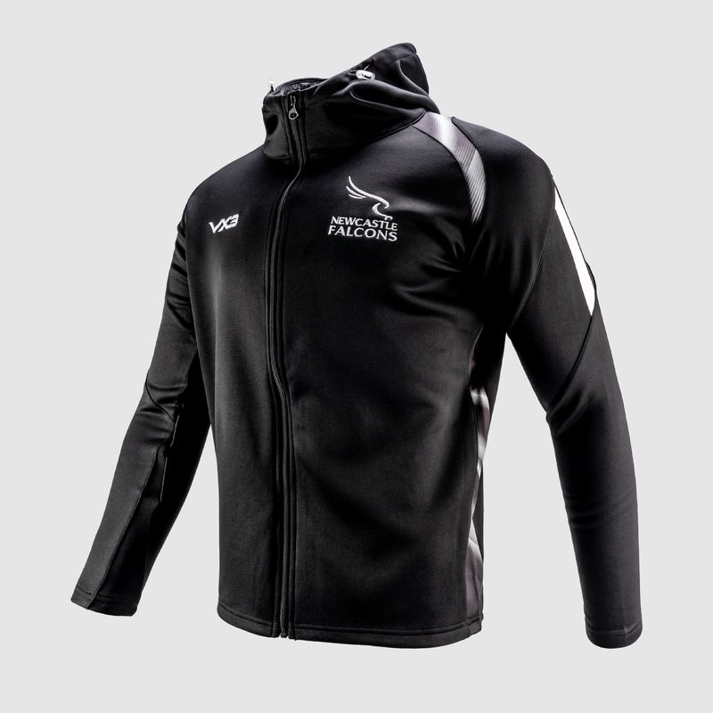 Newcastle Falcons 24/25 Zip Up Hoodie-Black