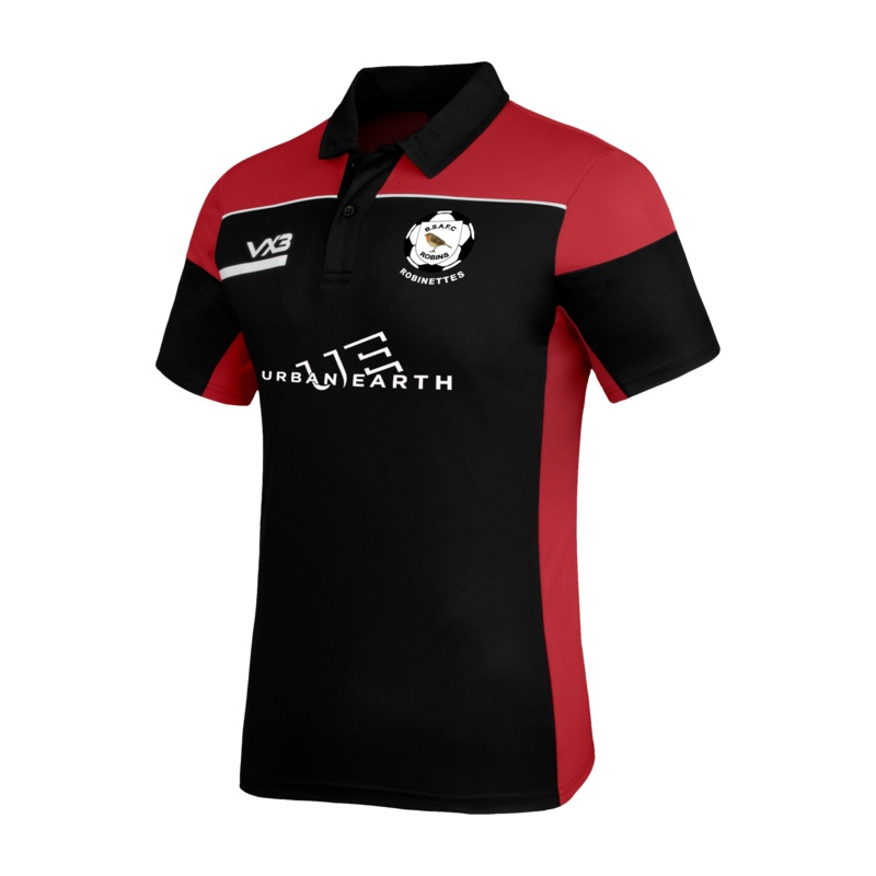 Budleigh Salterton FC 'Robinettes' Opus Polo - Black Red