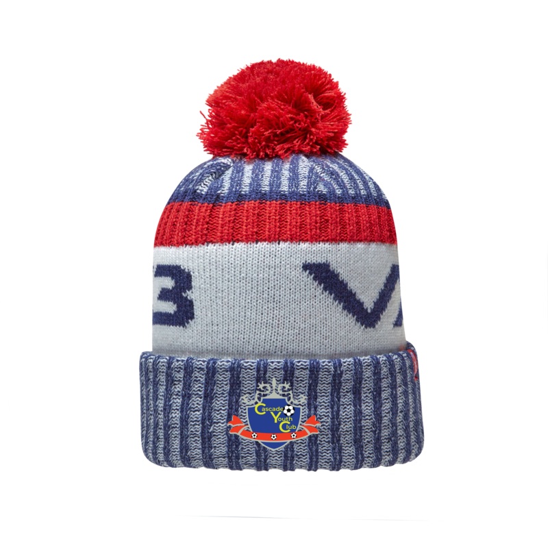 Cascade YC Fleece-Lined Bobble Hat Navy/Red/Antique